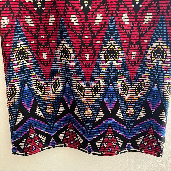 Maggy London medallion cap sleeve keyhole Colorful jewel tones sheath dress Sz 4 - Picture 8 of 14